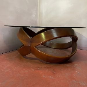 tavolino basso legno e vetro