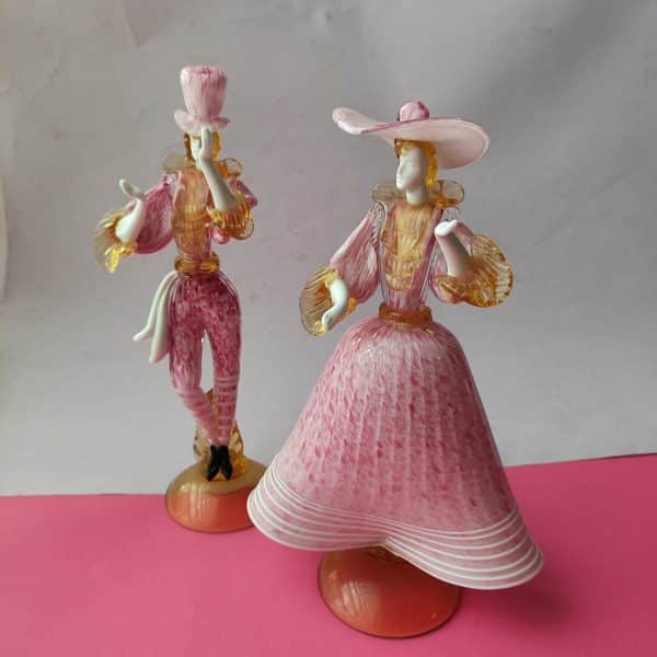 Dama e cavaliere in vetro di Murano