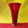 vaso a corolla in vetro decorato