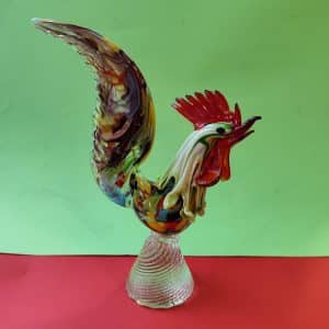 Gallo soffiato in vetro di Murano