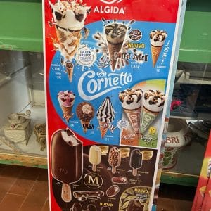 Tabella pubblicitaria gelati