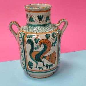 vaso in maiolica policroma