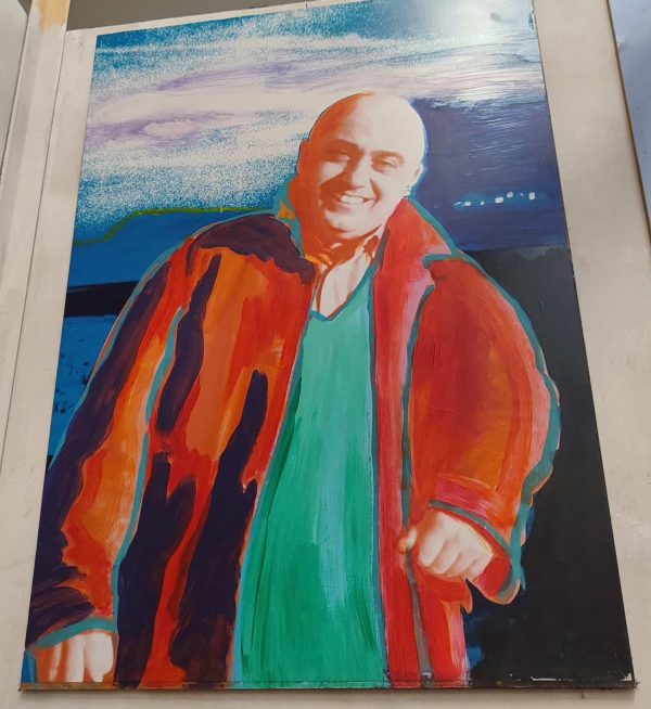 Quadro retouche Paolo Cevoli artista E. Zangheri